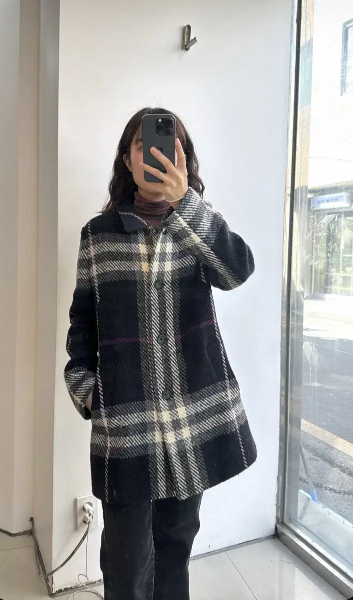 버버리 Burberry 라나울 체크 코트